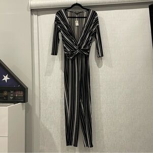 NWT Express - Striped Jumpsuit Black and White size XS